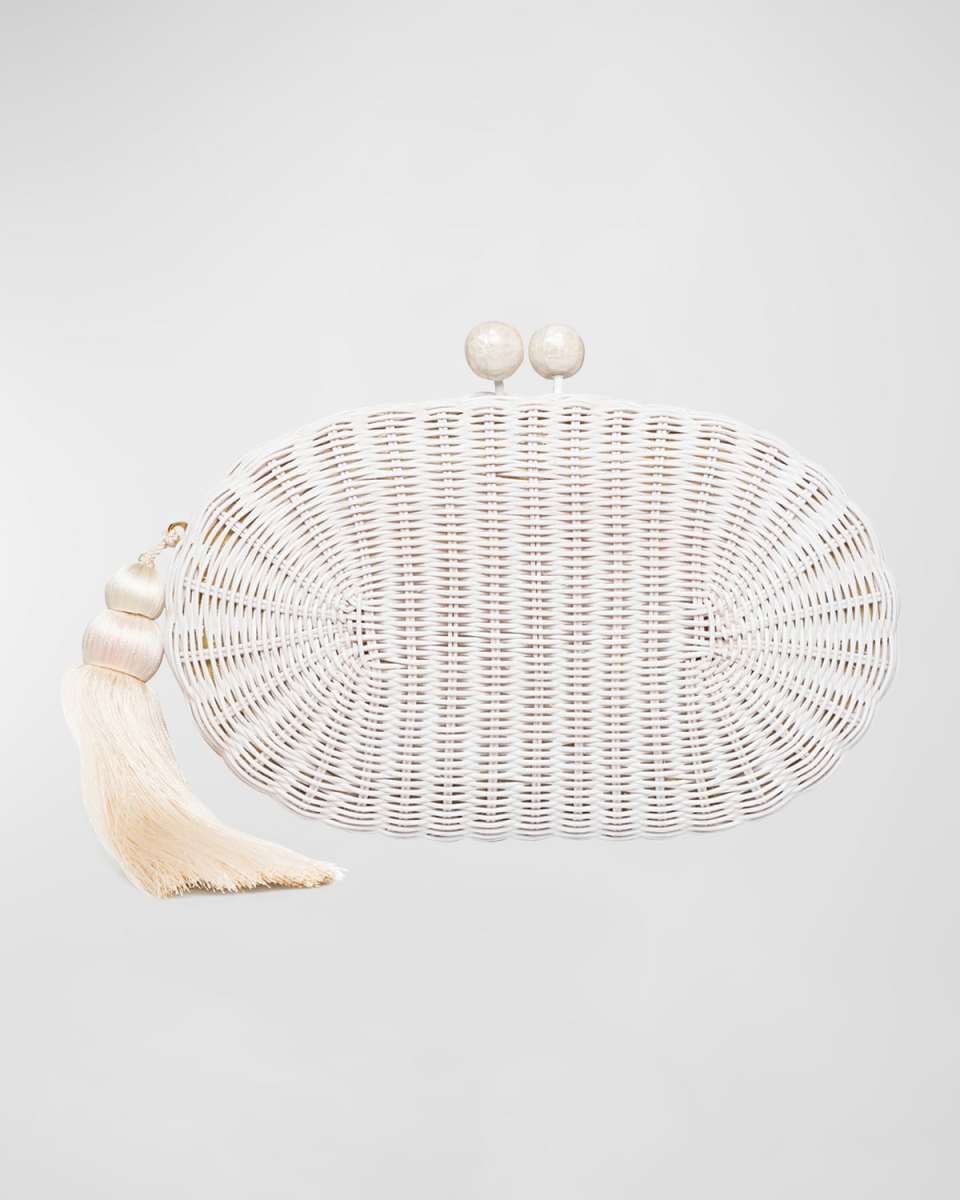 Joanna Palm Straw Clutch Bag